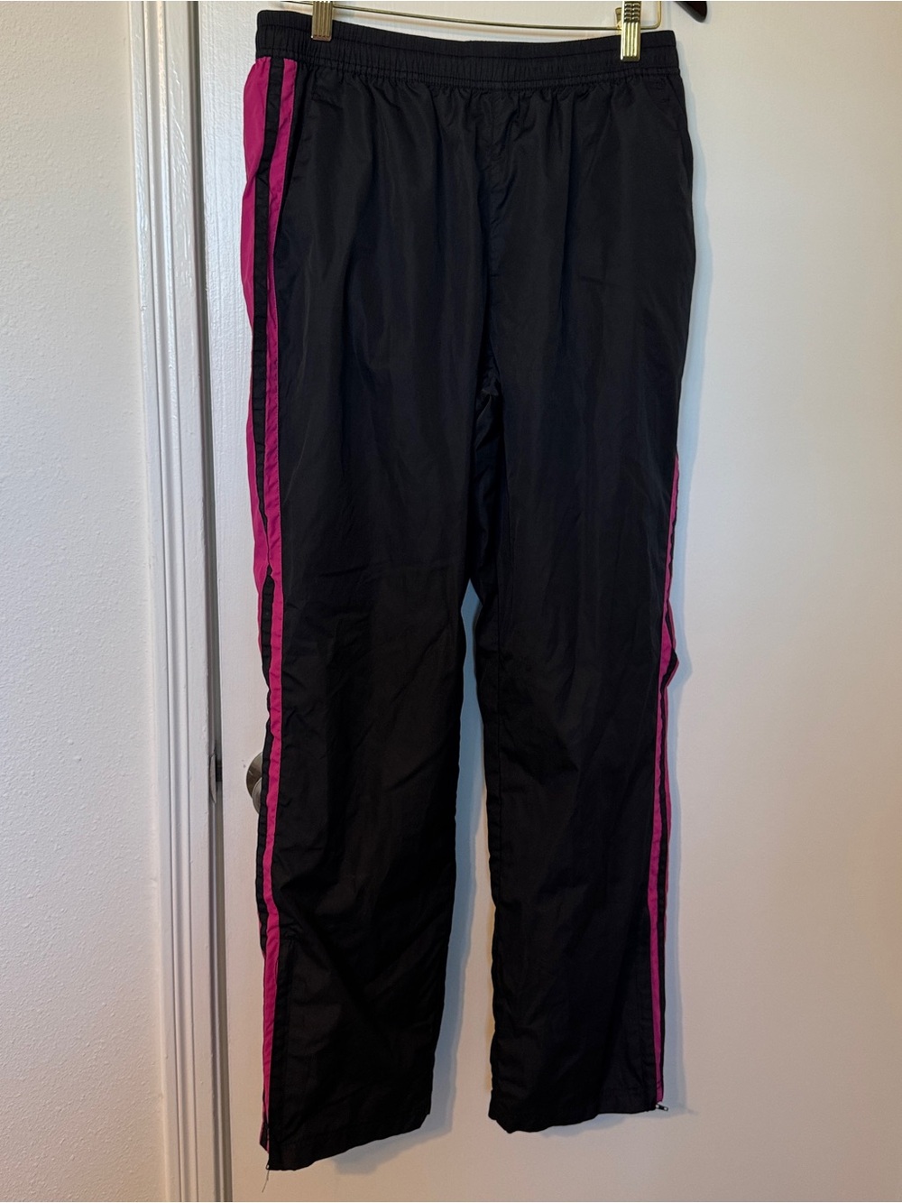 bcg Black Track Pants with Pink Side Stripes